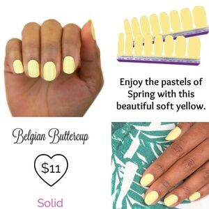 Color Street Pastel Yellow Nail Strips
